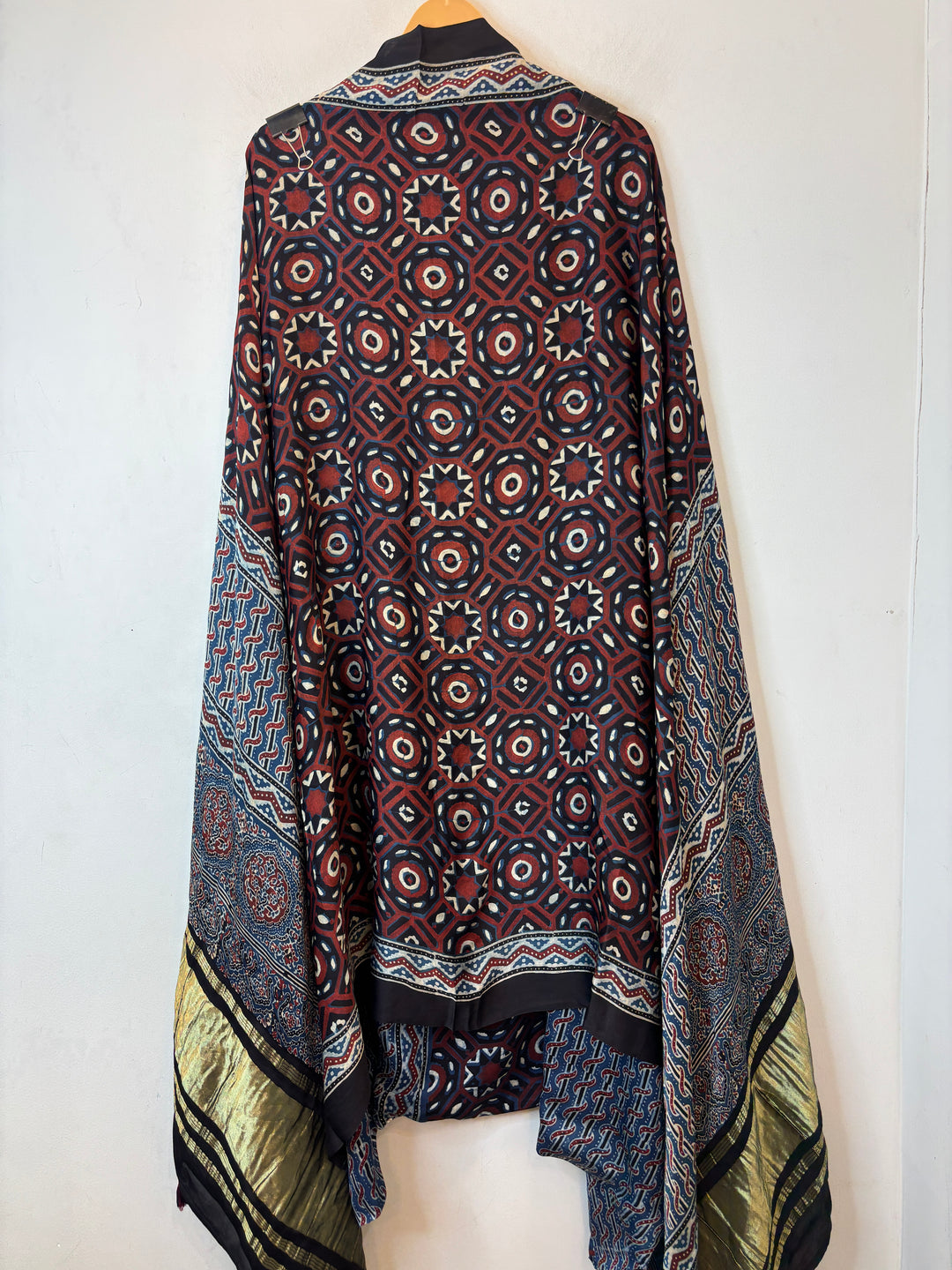 Ajrakh Modal Suit Set with Cutdana &amp; Sequin Work