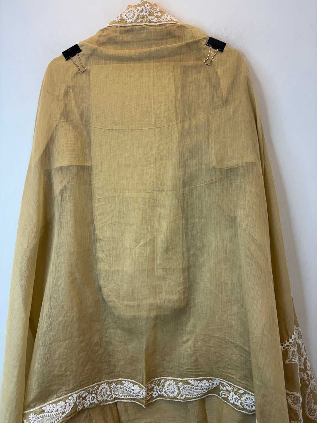 Yellow Mul Cotton Heavy Embroidered Suit Set with Zari &amp; Pearl Work
