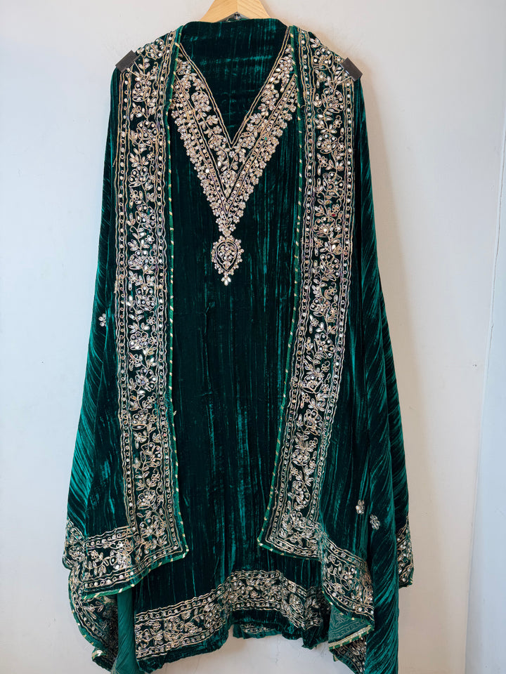 Reha – Crushed Velvet Mirror Work Suit