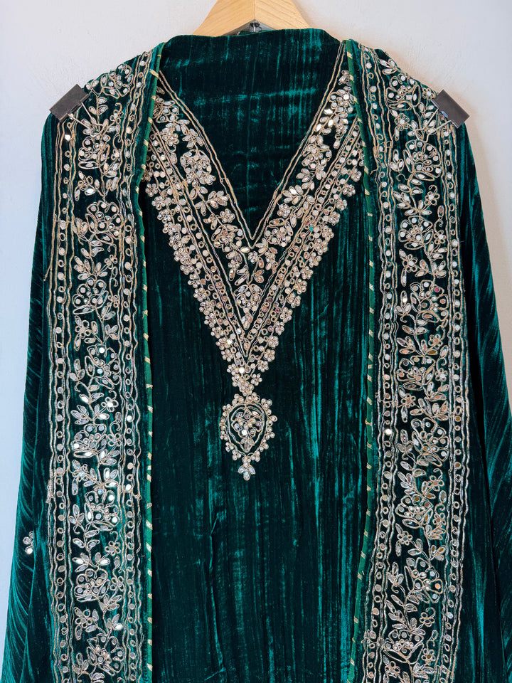 Reha – Crushed Velvet Mirror Work Suit