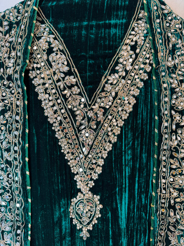 Reha – Crushed Velvet Mirror Work Suit