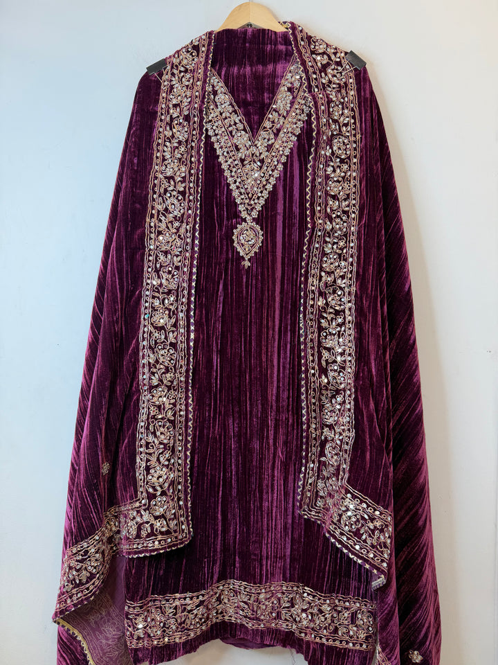 Reha – Crushed Velvet Mirror Work Suit