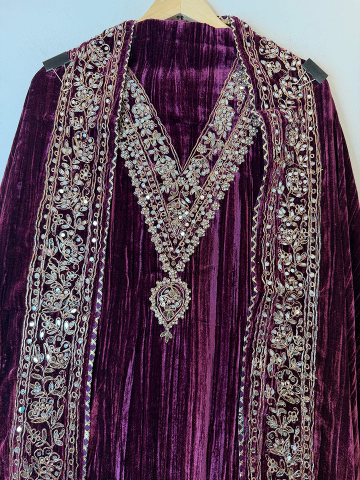 Reha – Crushed Velvet Mirror Work Suit