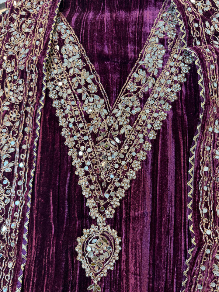 Reha – Crushed Velvet Mirror Work Suit