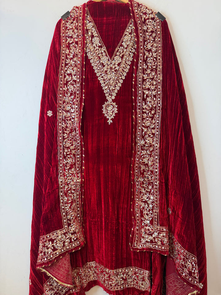 Reha – Crushed Velvet Mirror Work Suit