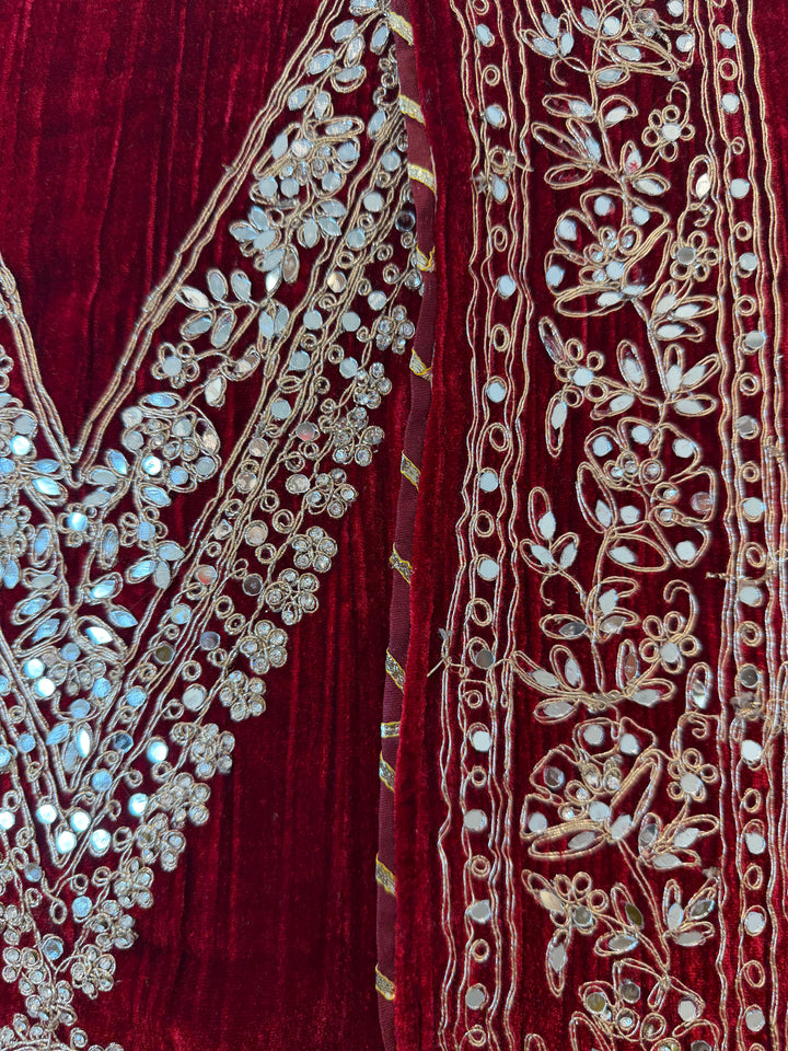 Reha – Crushed Velvet Mirror Work Suit