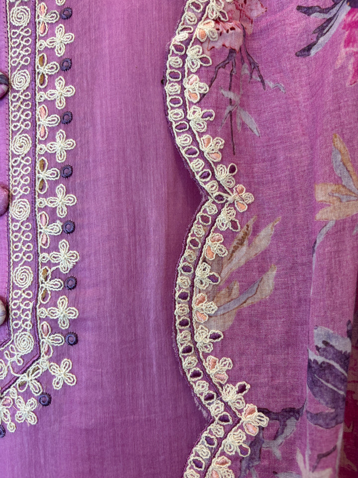 Mul Cotton Heavy Embroidered Suit Set with Dori Work