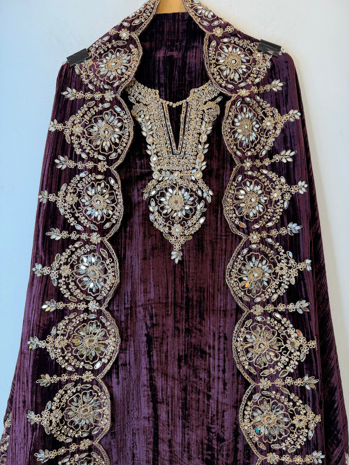 Ranjha- Crushed Velvet Unstitched