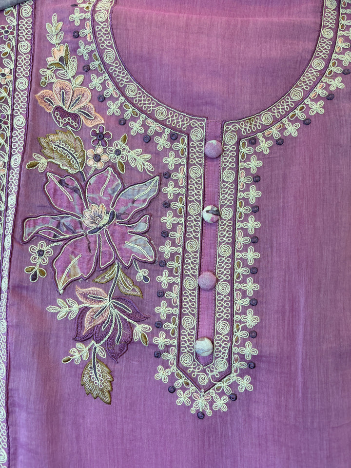 Mul Cotton Heavy Embroidered Suit Set with Dori Work
