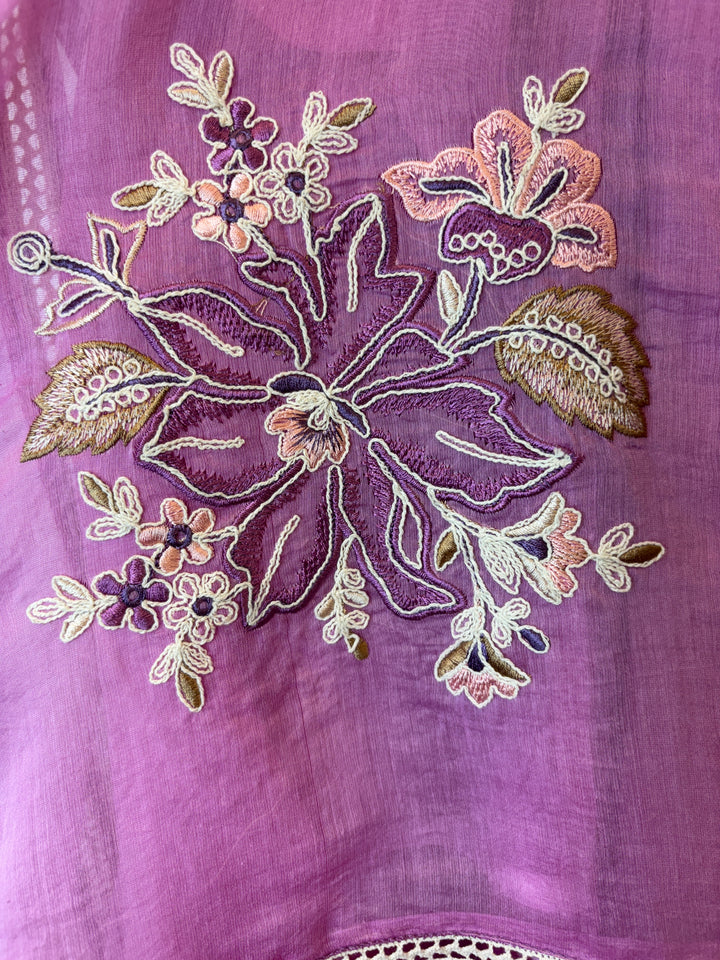Mul Cotton Heavy Embroidered Suit Set with Dori Work