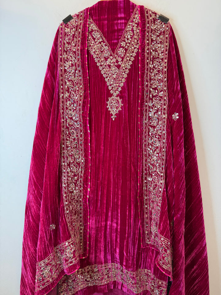 Reha – Crushed Velvet Mirror Work Suit