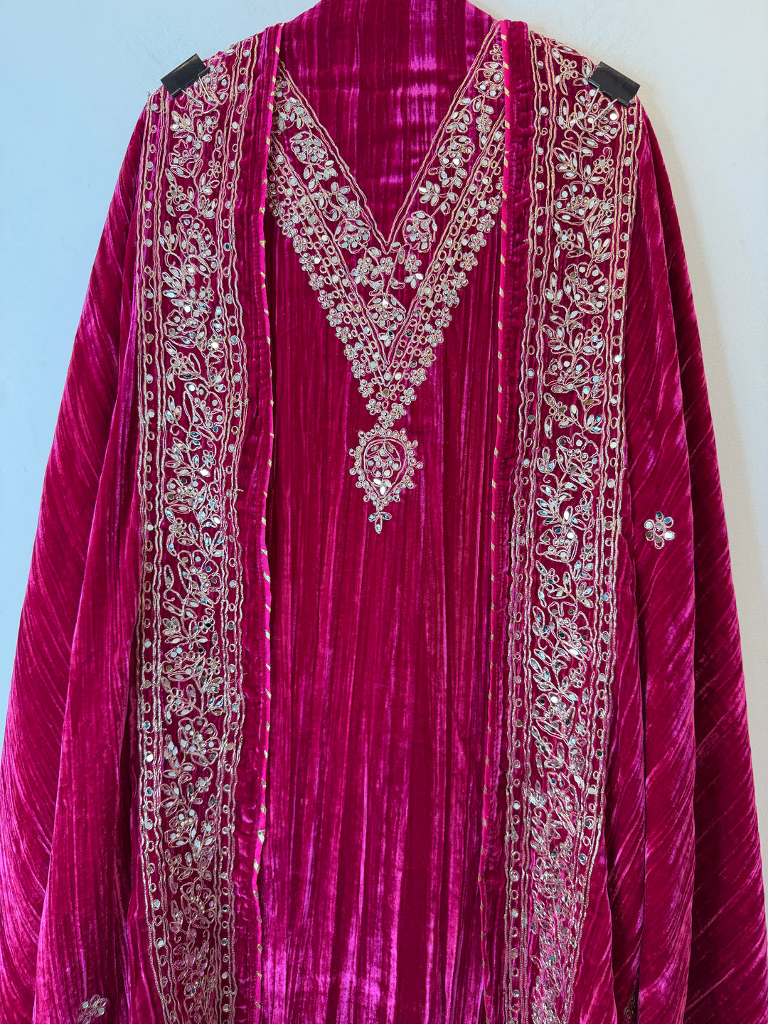Reha – Crushed Velvet Mirror Work Suit
