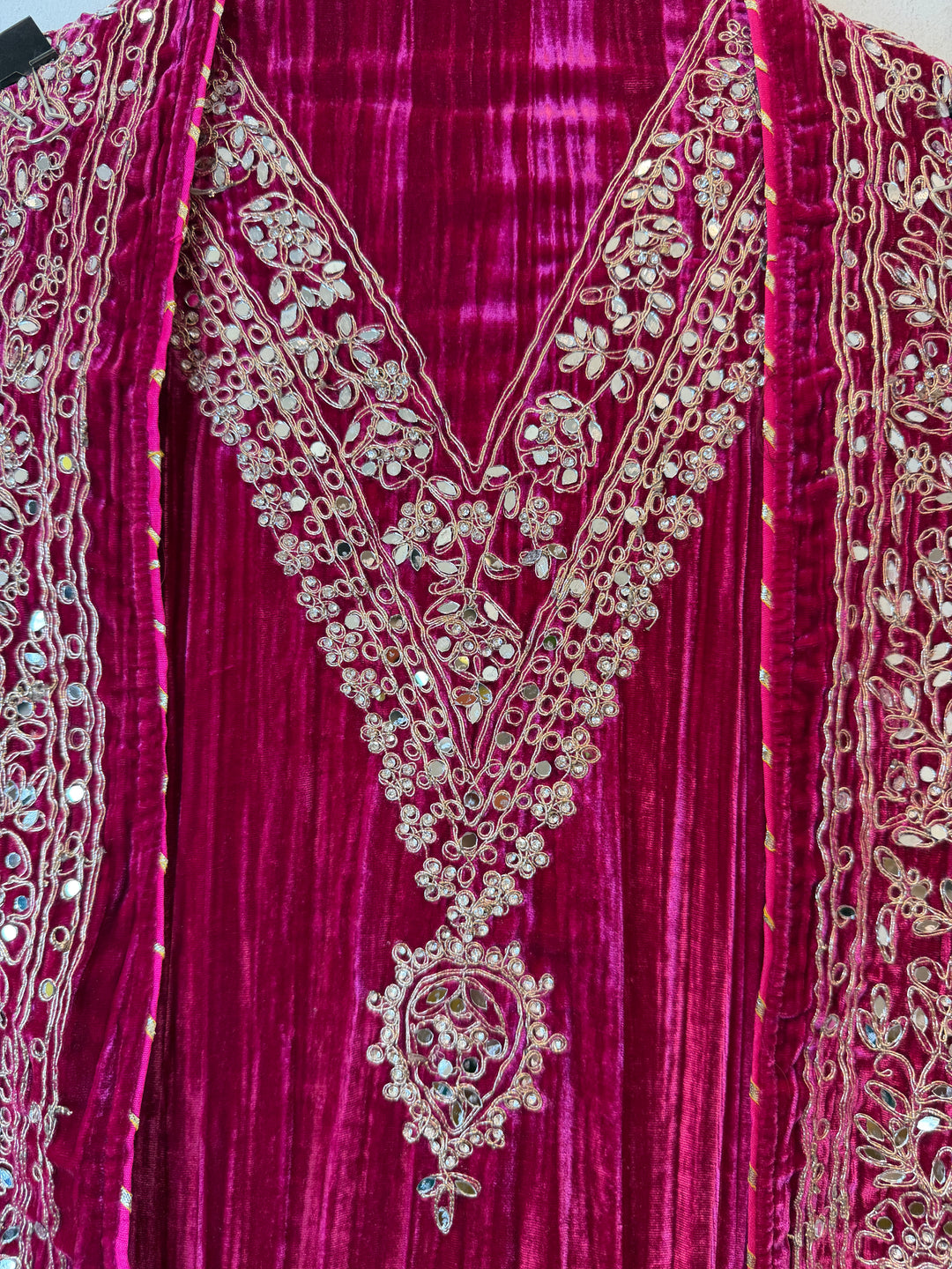 Reha – Crushed Velvet Mirror Work Suit