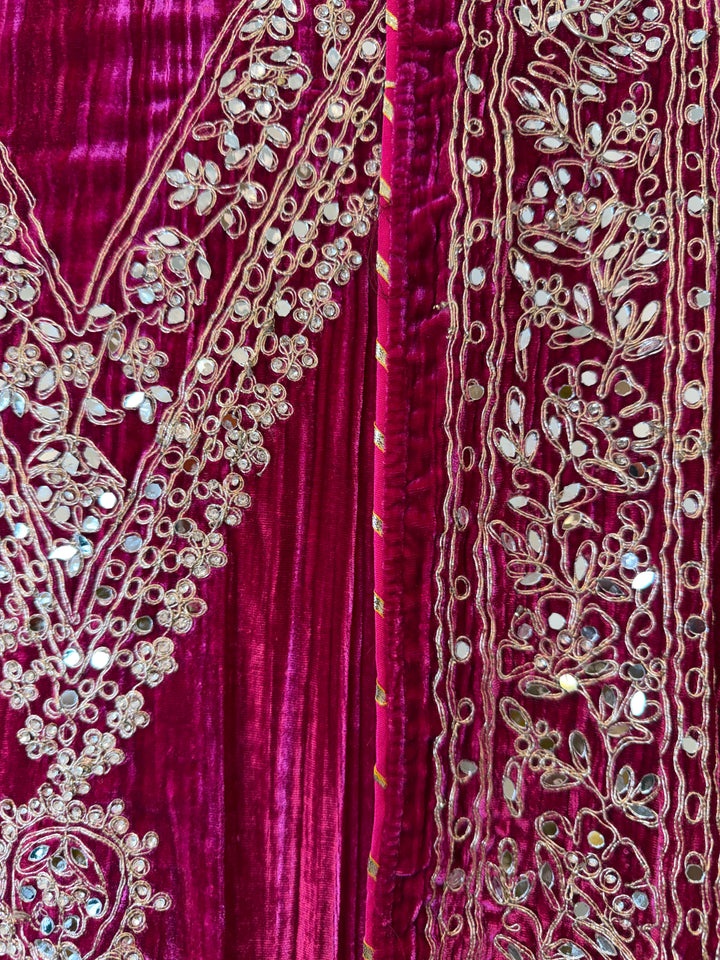 Reha – Crushed Velvet Mirror Work Suit