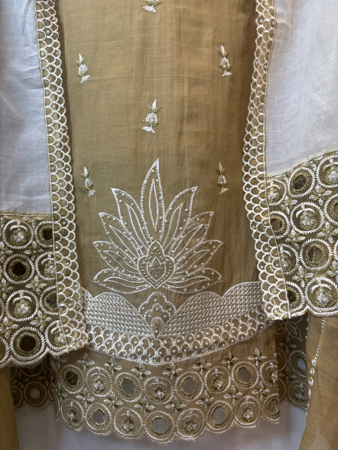 Yellow Mul Cotton Heavy Embroidered Suit Set with 3D Floral Dupatta