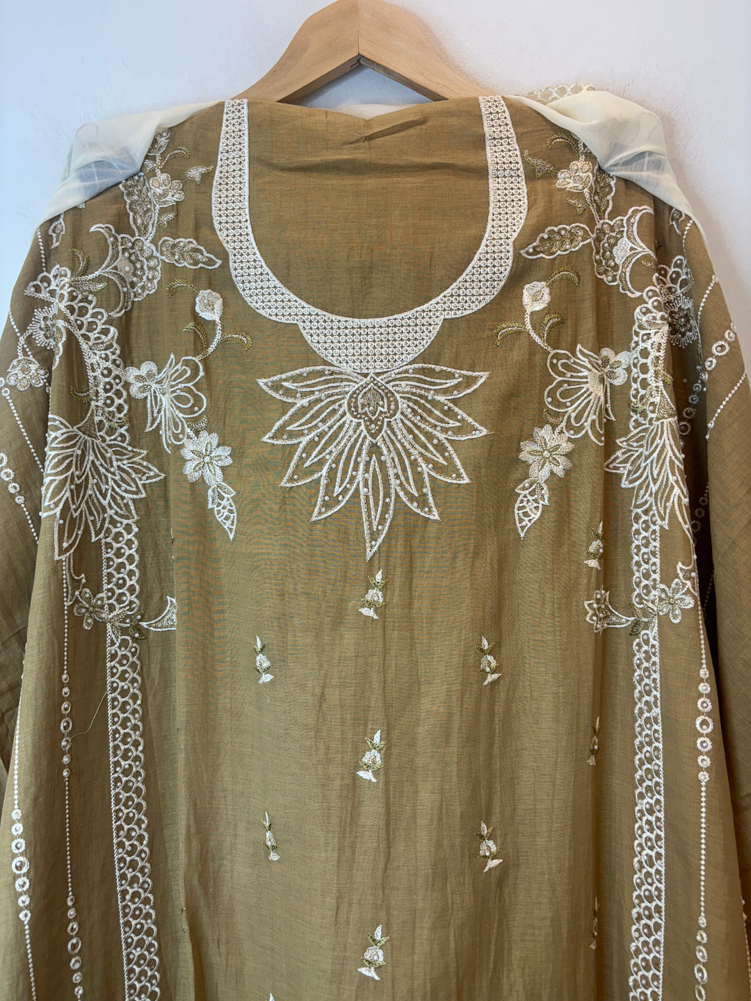 Yellow Mul Cotton Heavy Embroidered Suit Set with 3D Floral Dupatta