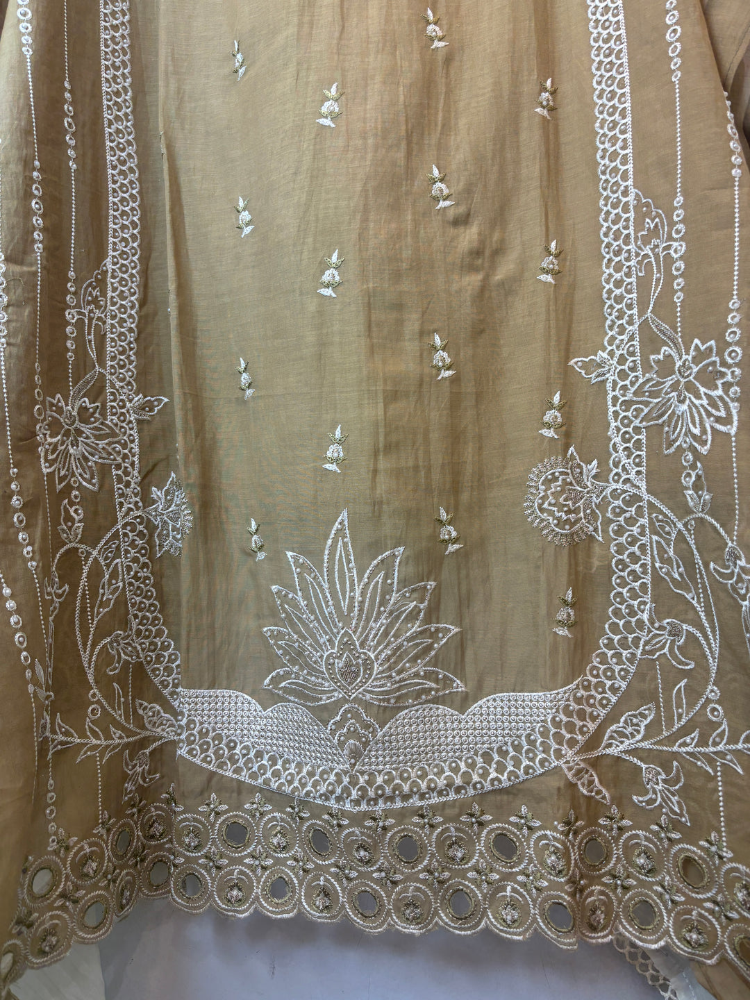 Yellow Mul Cotton Heavy Embroidered Suit Set with 3D Floral Dupatta