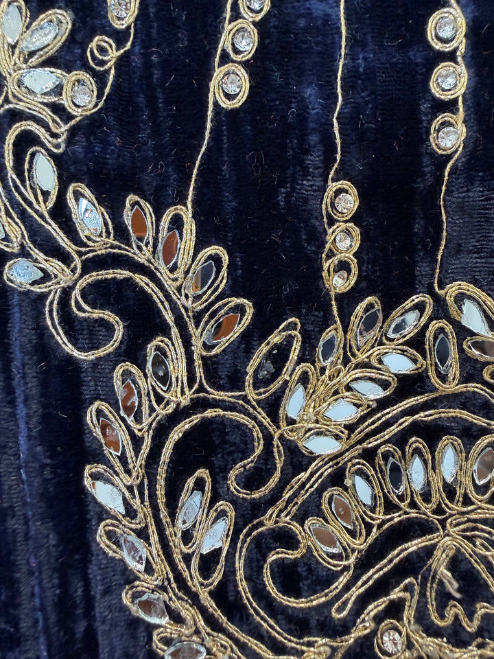 Mehr – Crushed Velvet Mirror Work Suit