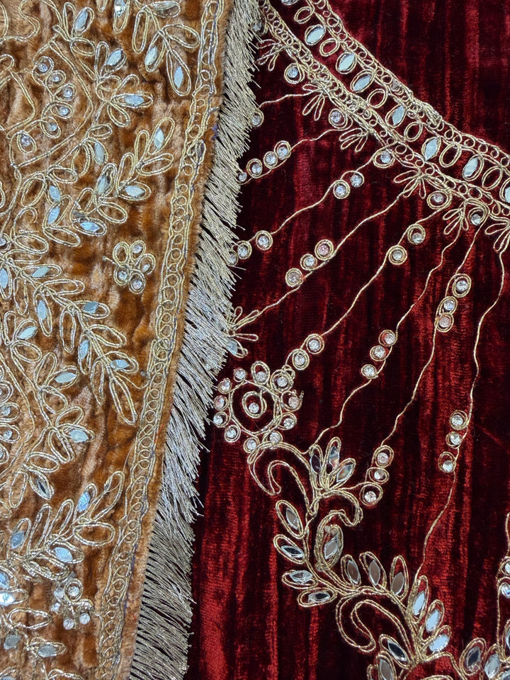 Heer – Crushed Velvet Mirror Work Suit