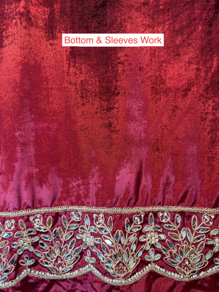 Ravaya – Silk Velvet Mirror Work Suit