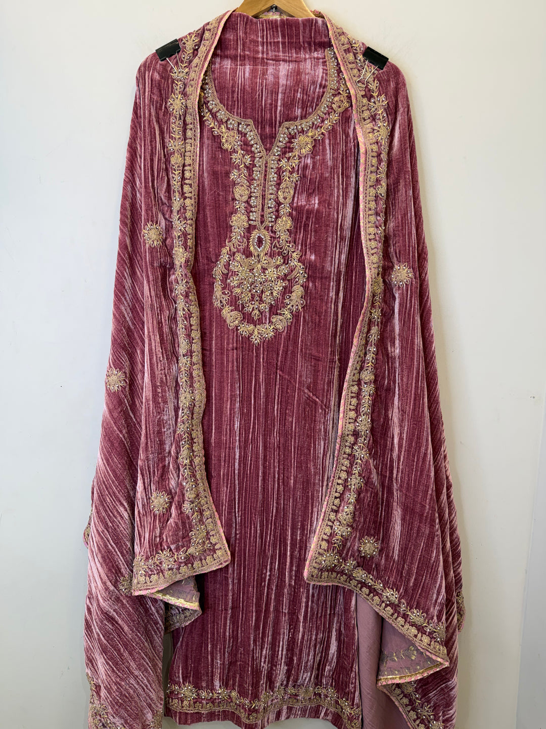 Ajeer - Velvet Glow Mirror Work Ensemble