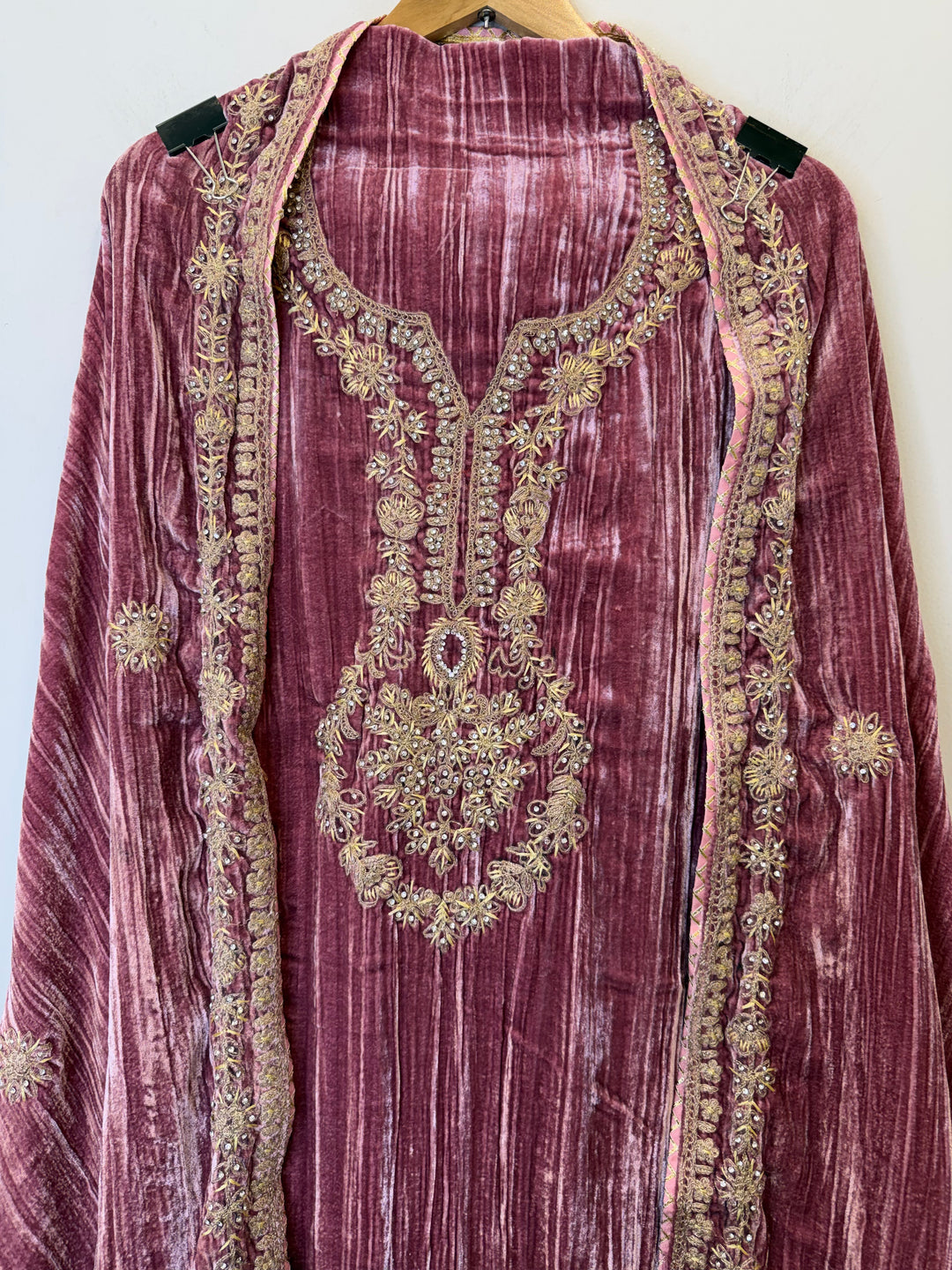Ajeer - Velvet Glow Mirror Work Ensemble