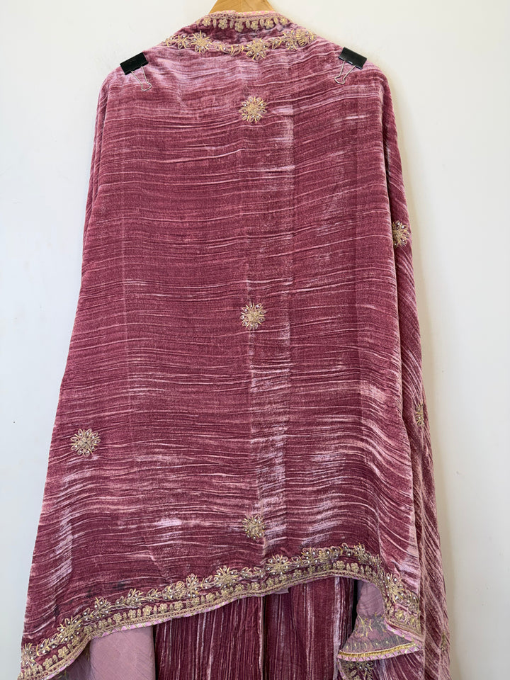 Ajeer - Velvet Glow Mirror Work Ensemble