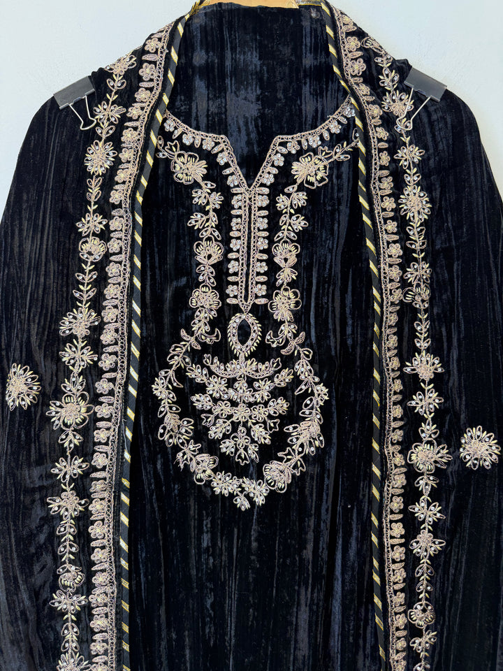 Afsana – Velvet Glow Mirror Work Ensemble