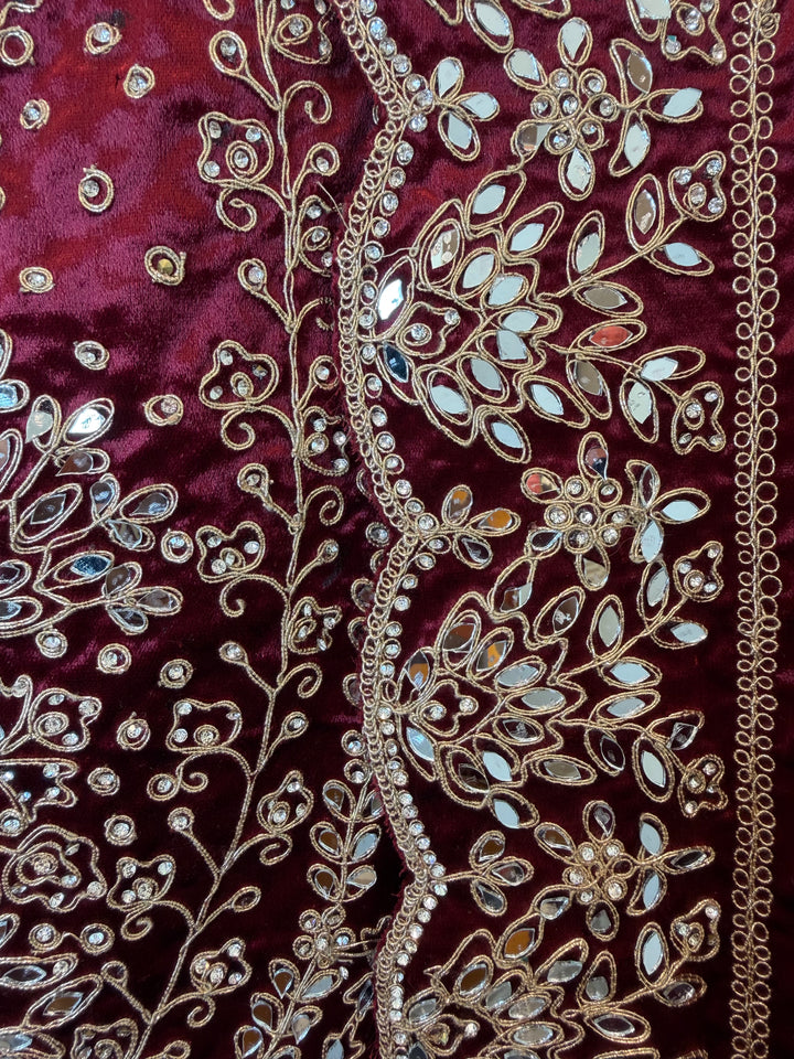 Ravaya – Silk Velvet Mirror Work Suit