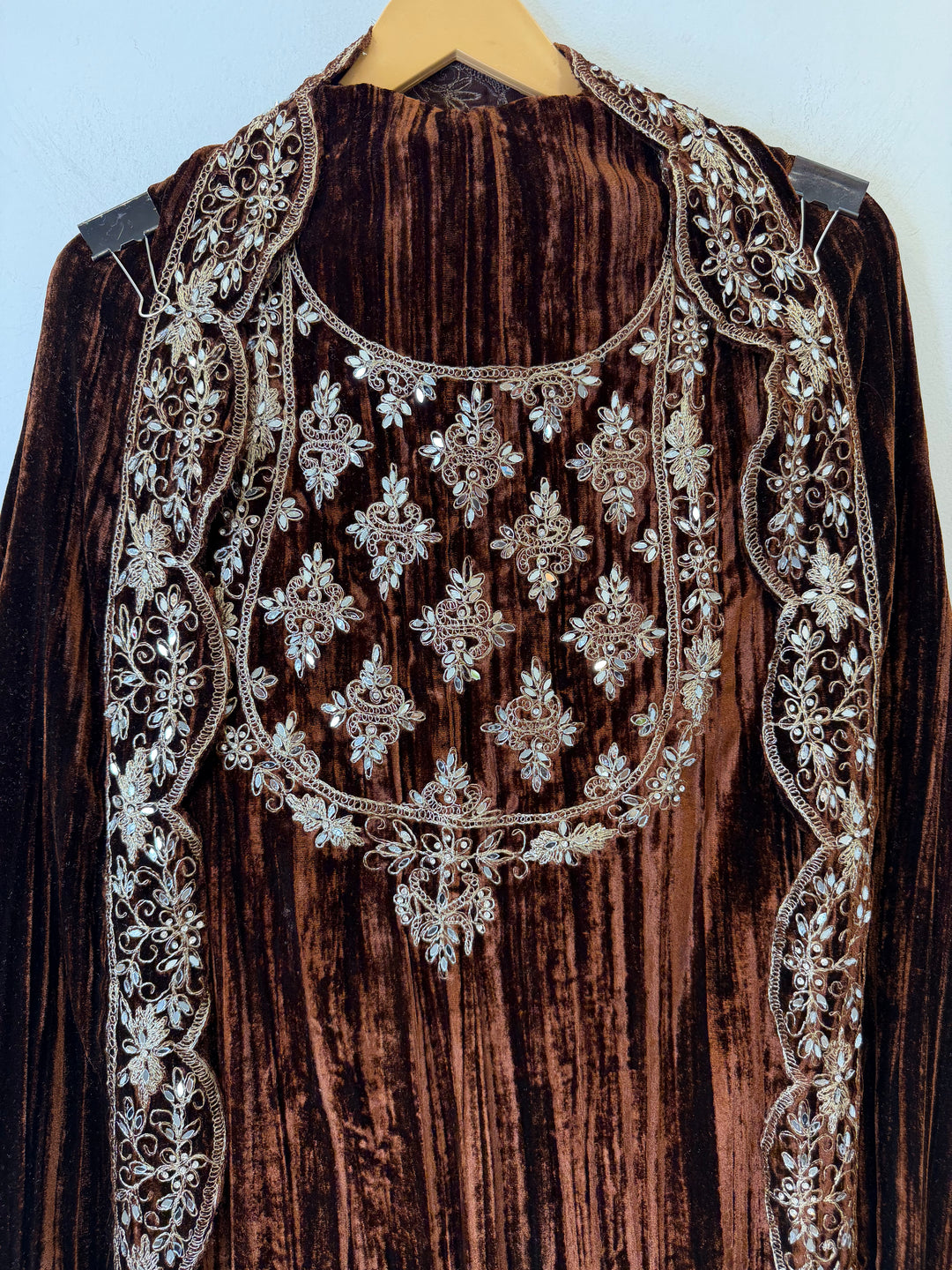 Brown Crushed Velvet Suit