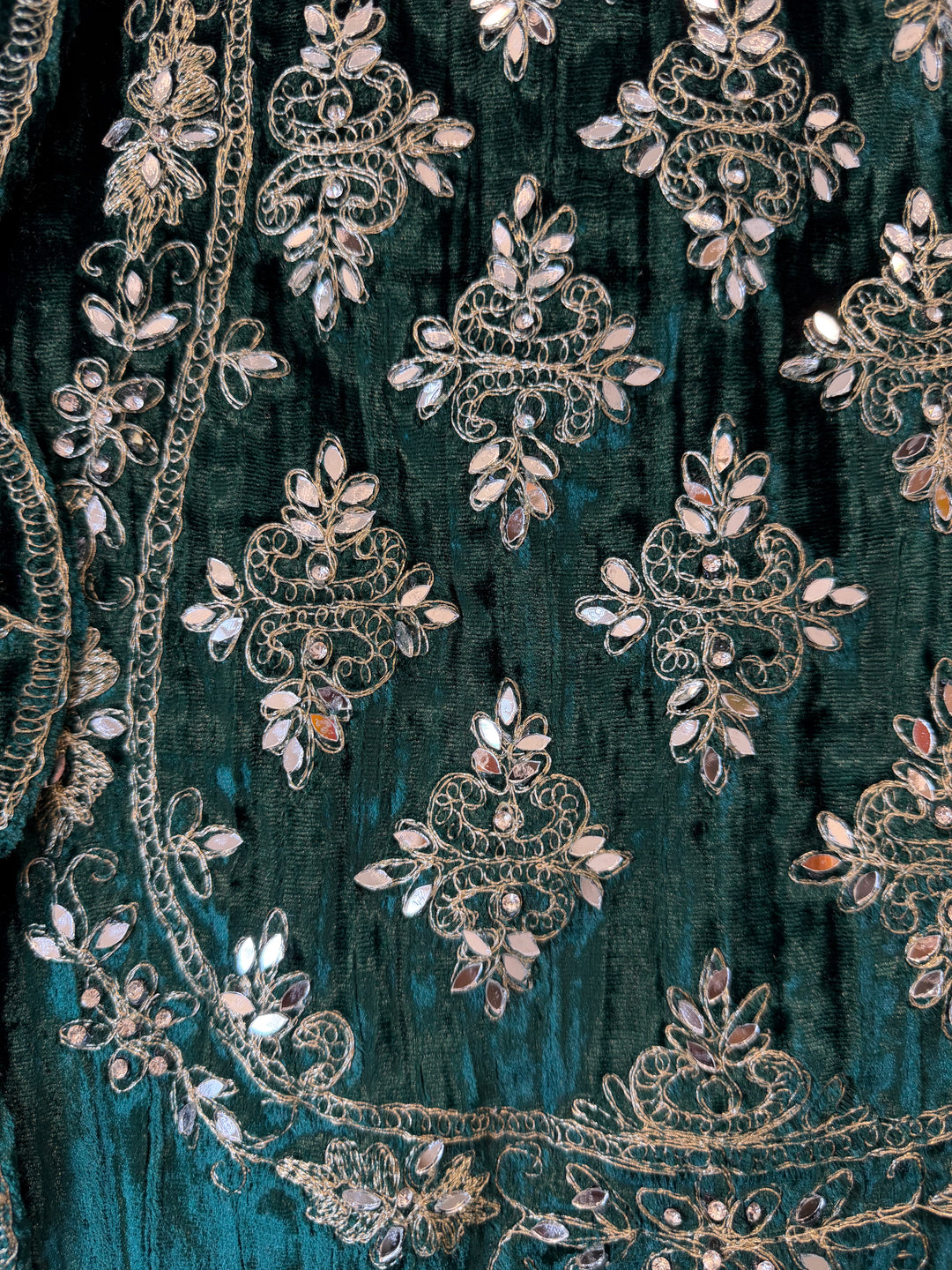 Green Crushed Velvet Suit