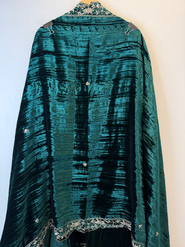 Green Crushed Velvet Suit
