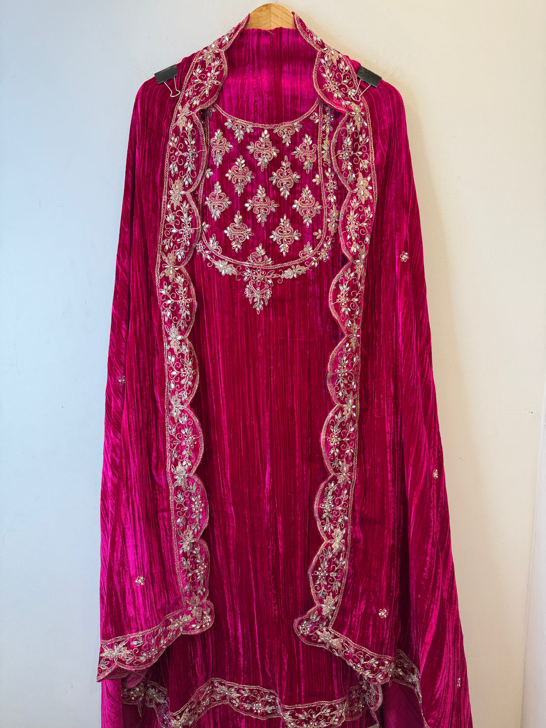 Pink Crushed Velvet Suit