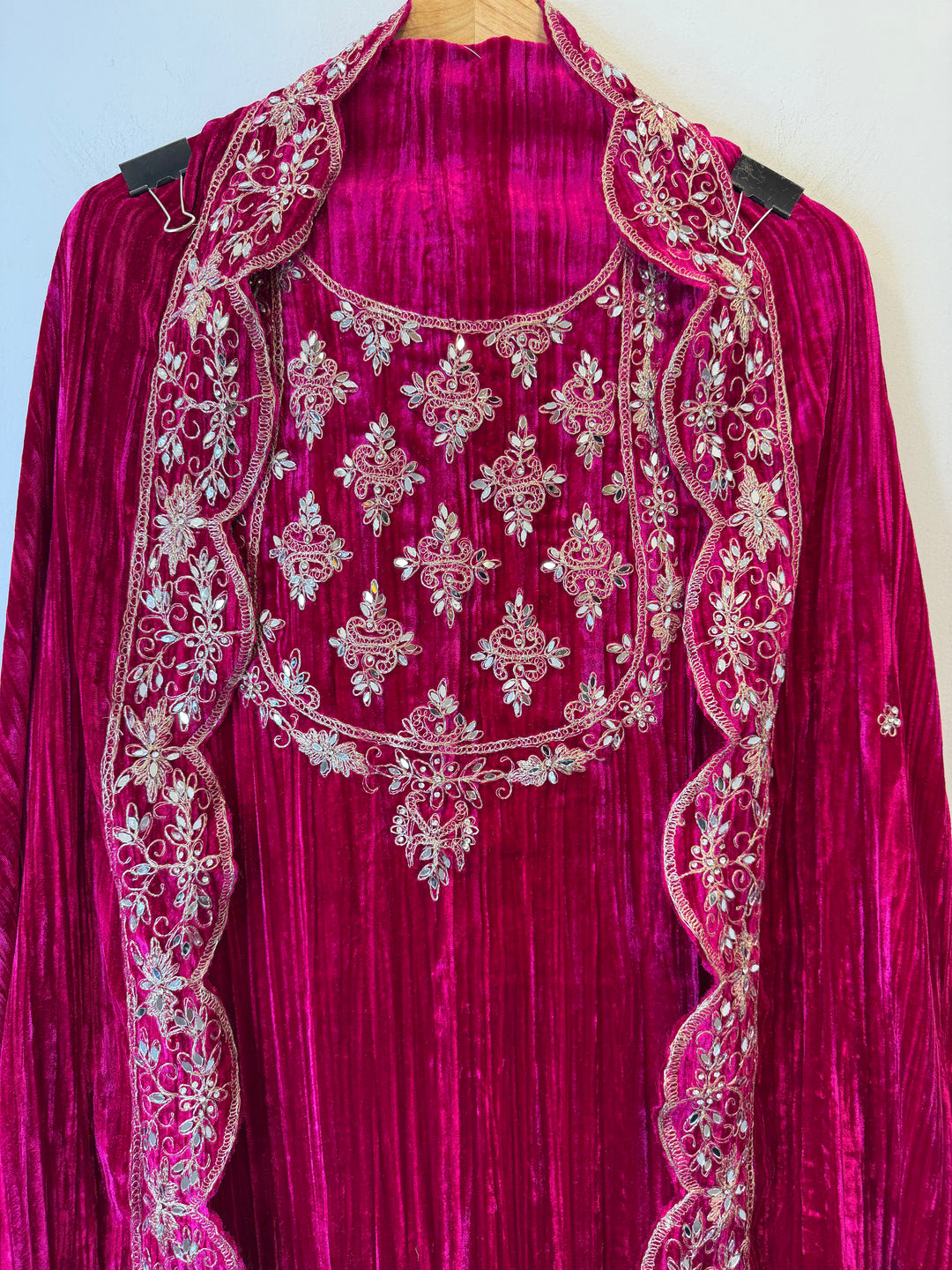 Pink Crushed Velvet Suit