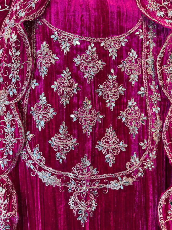 Pink Crushed Velvet Suit