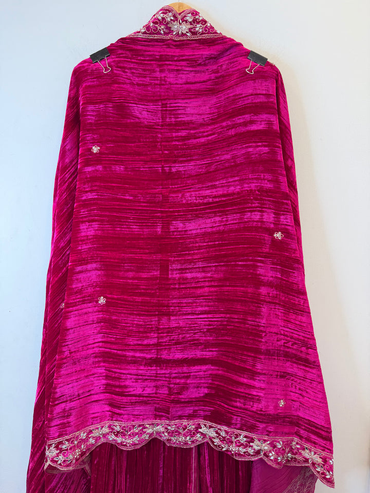 Pink Crushed Velvet Suit