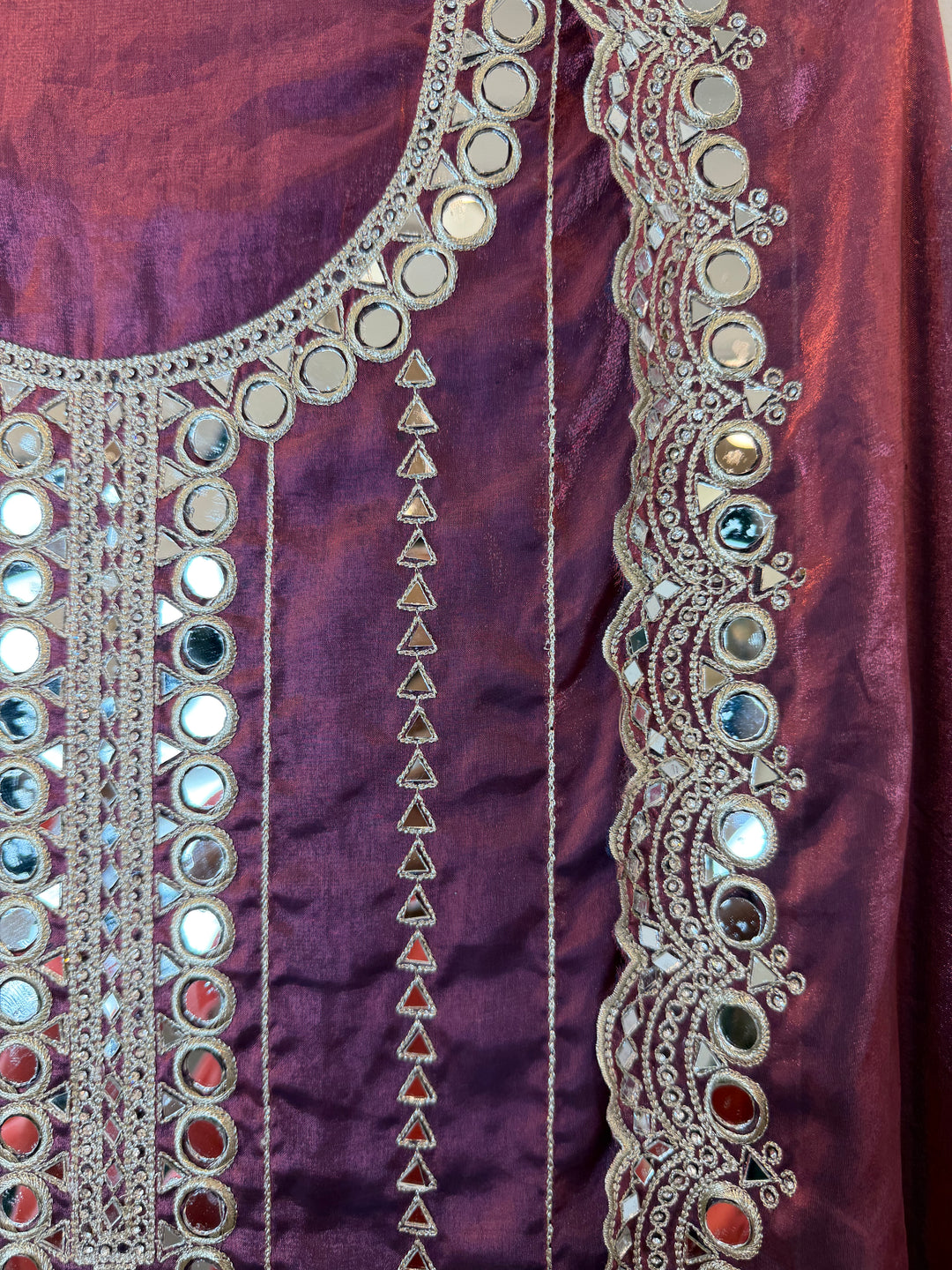 Zaretta – Glass Organza Mirror Aari Suit