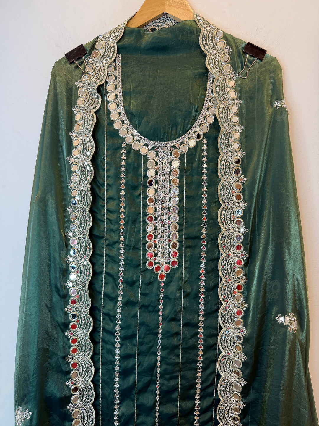 Zaretta – Glass Organza Mirror Aari Suit