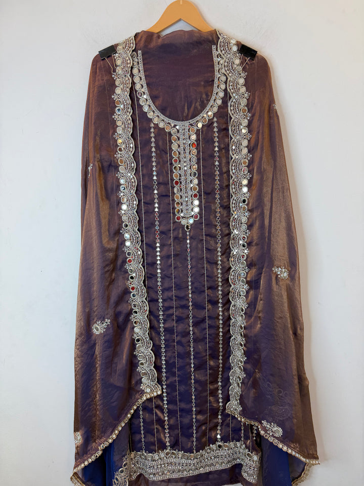 Zaretta – Glass Organza Mirror Aari Suit