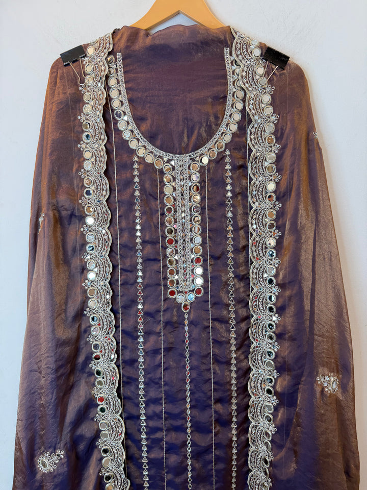 Zaretta – Glass Organza Mirror Aari Suit