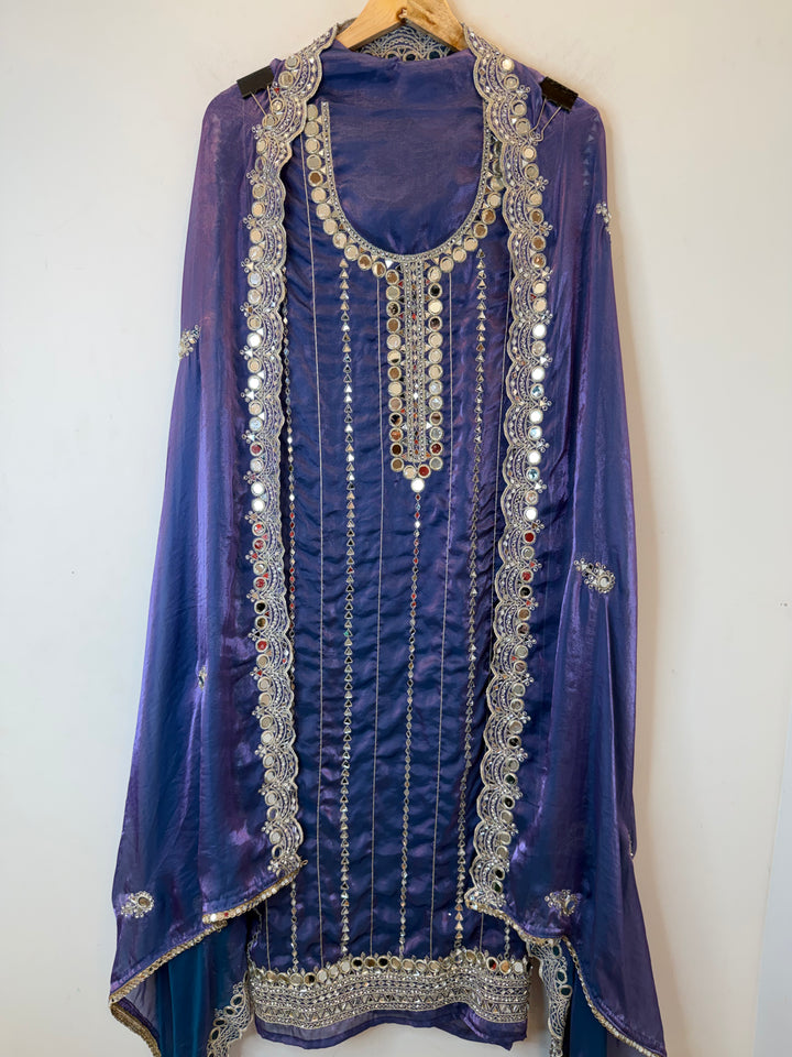 Zaretta – Glass Organza Mirror Aari Suit