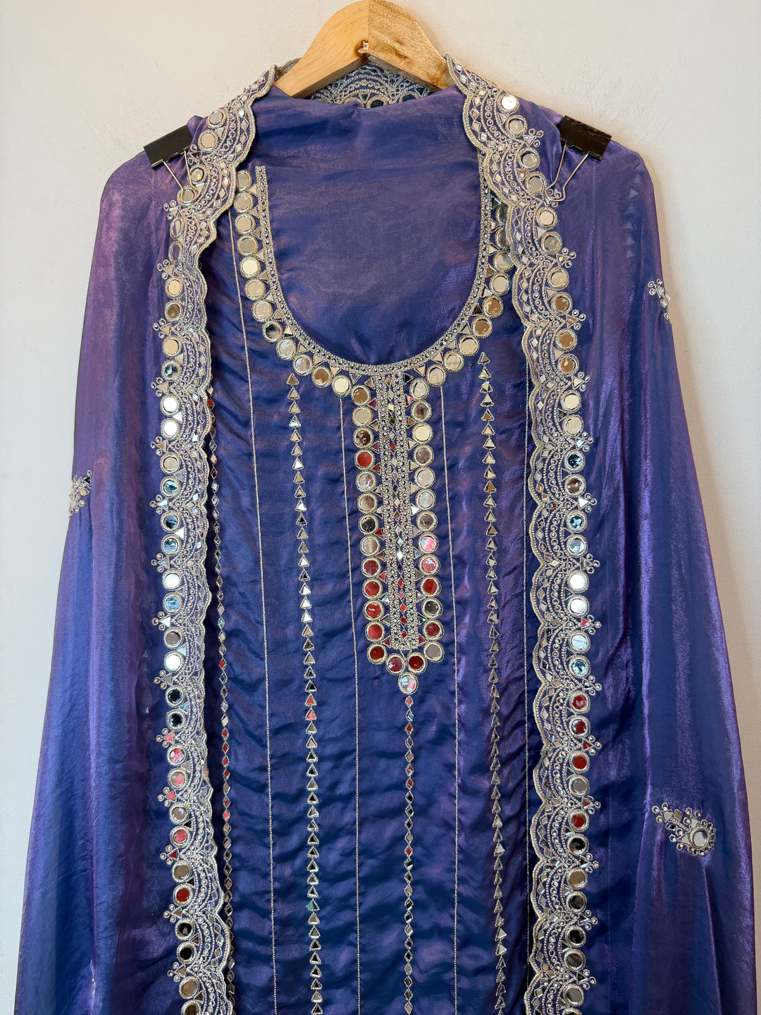 Zaretta – Glass Organza Mirror Aari Suit