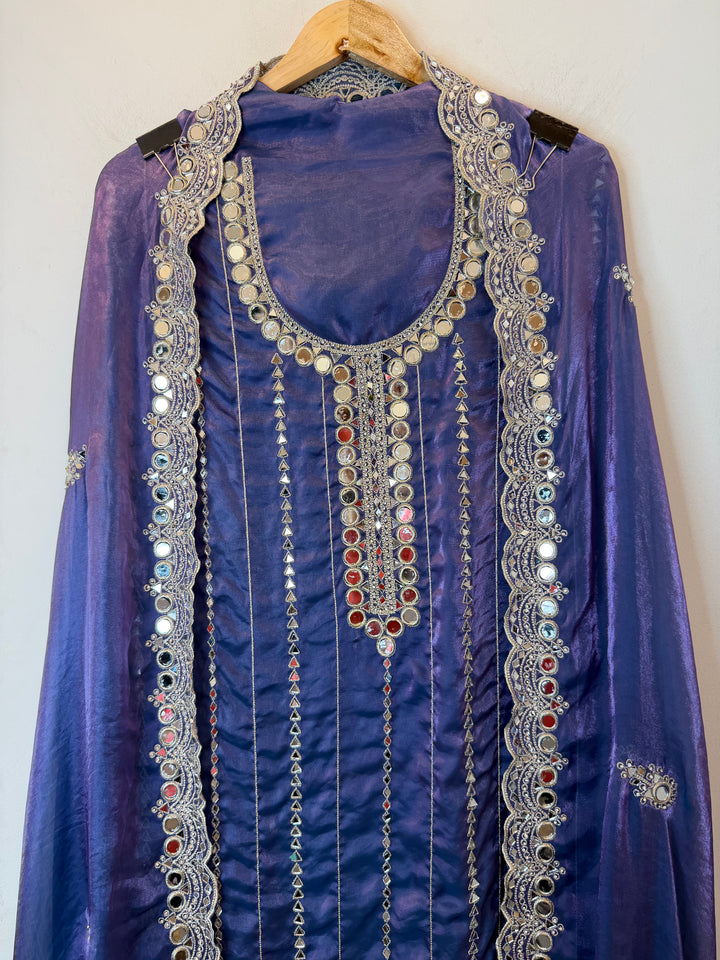 Zaretta – Glass Organza Mirror Aari Suit