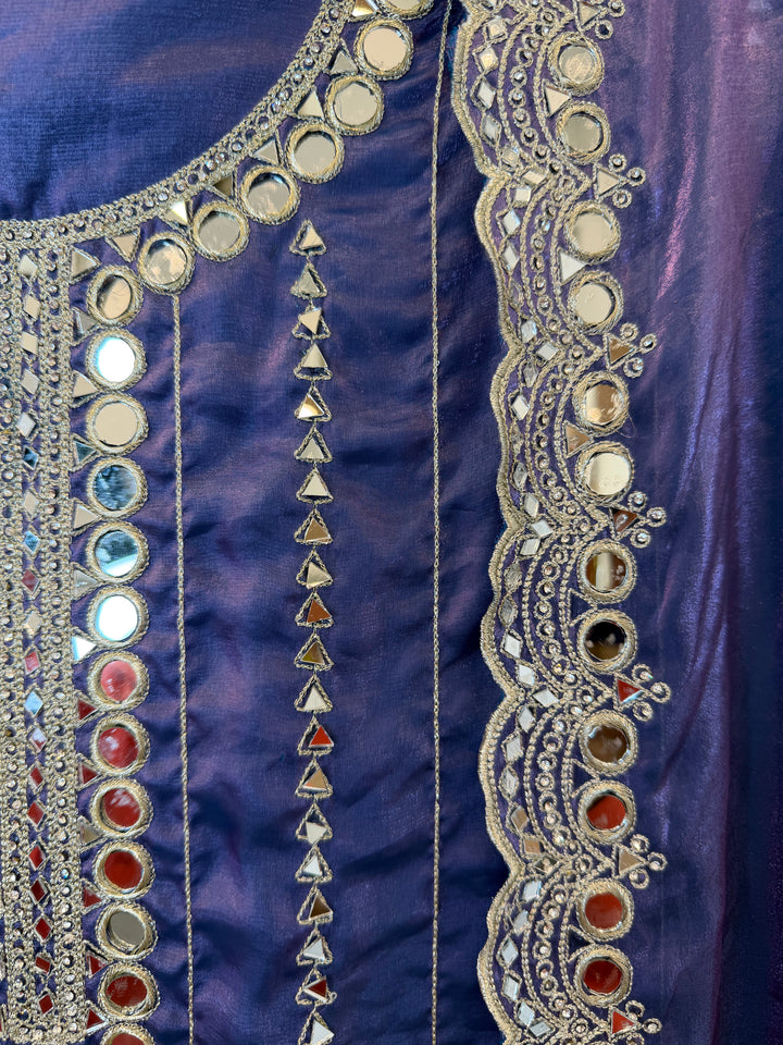 Zaretta – Glass Organza Mirror Aari Suit