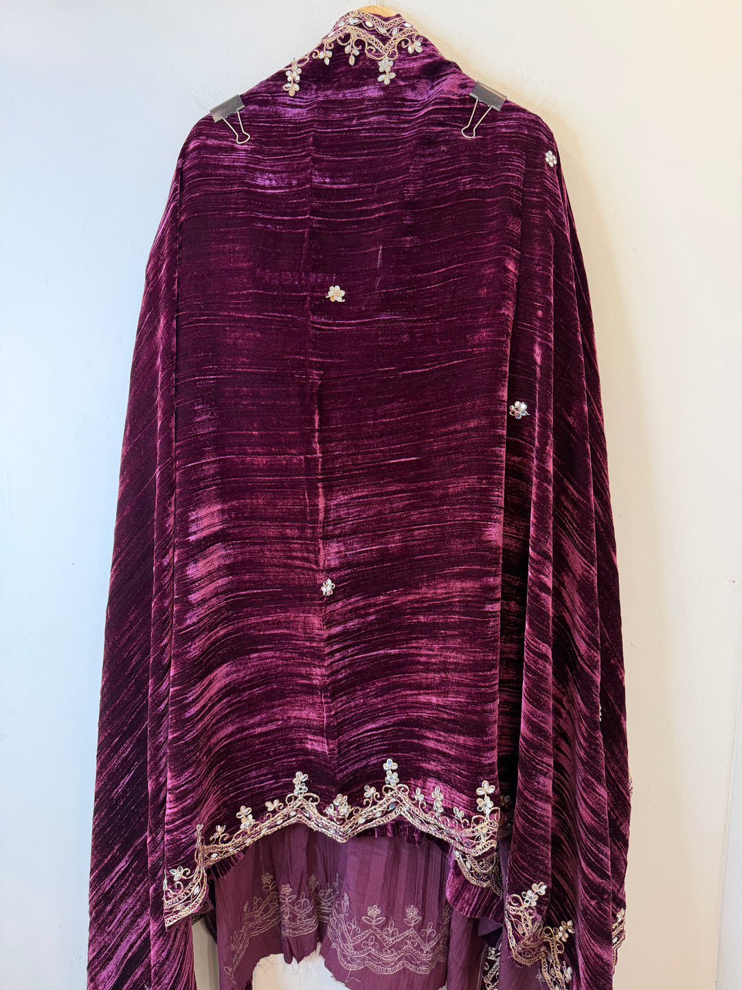 Zareen – Crushed Velvet Mirror Work Suit