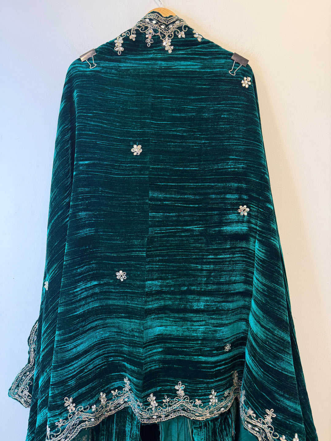 Zareen – Crushed Velvet Mirror Work Suit