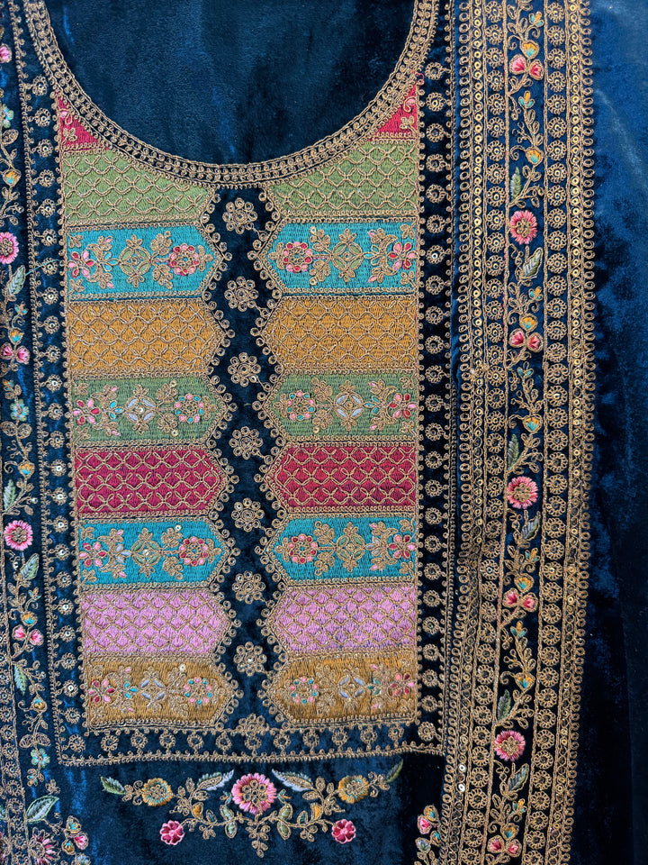 Mahel – Silk Velvet Threadwork Suit