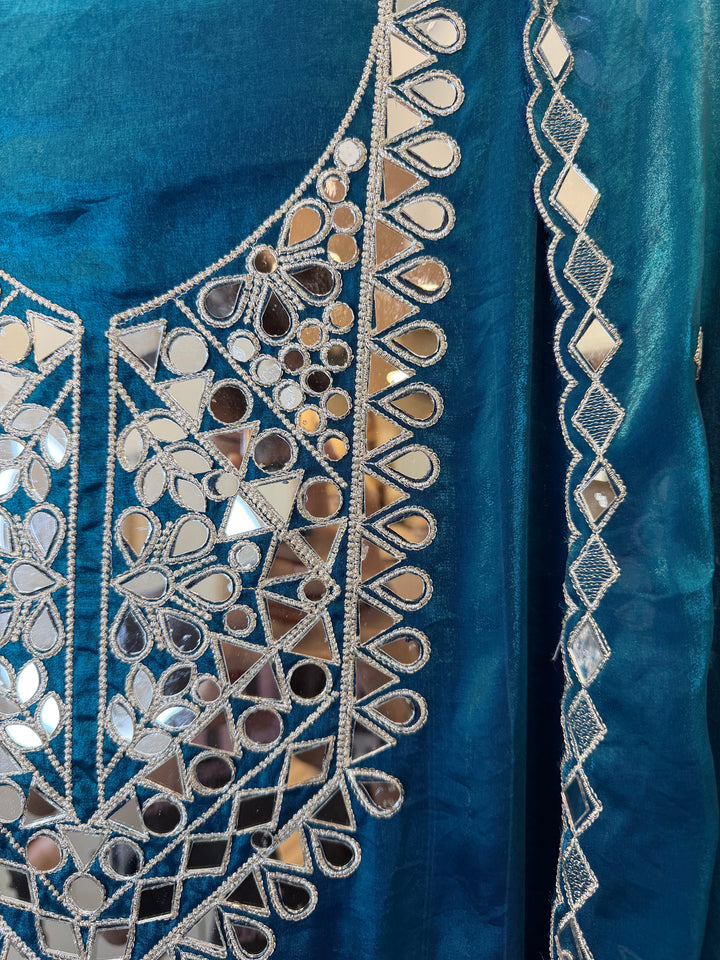 Ishara – Glass Organza Mirror Work Suit