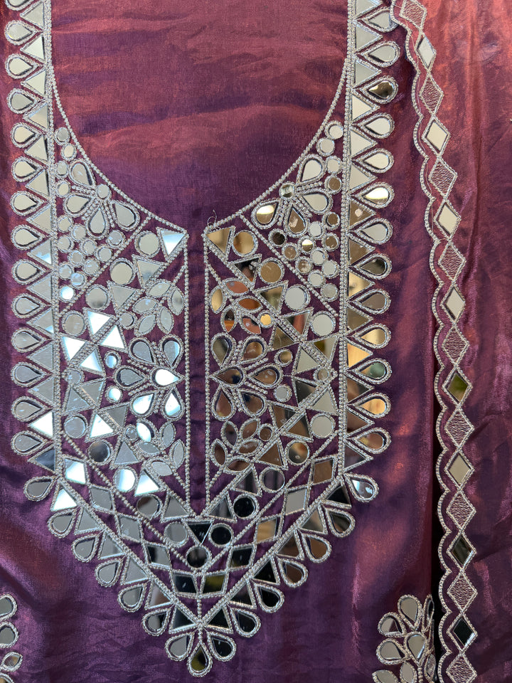 Ishara – Glass Organza Mirror Work Suit