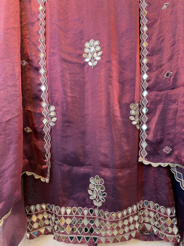 Ishara – Glass Organza Mirror Work Suit